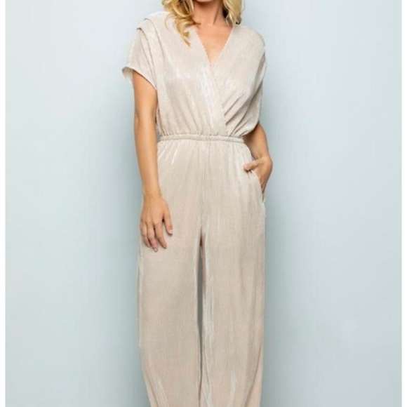 see and be seen Pants - Gold Metallic See and Be Seen Jumpsuit